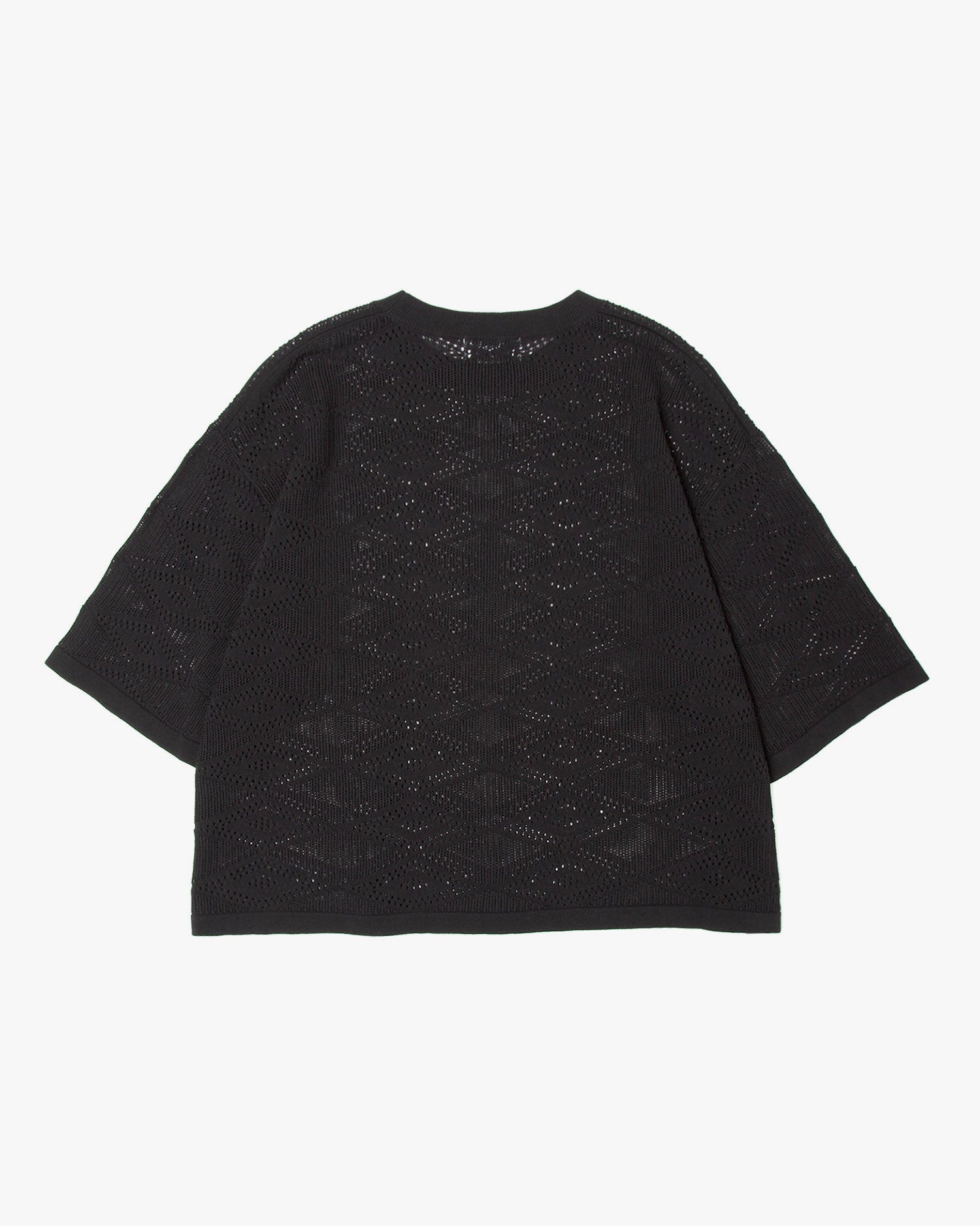 Mesh knit S/S tops