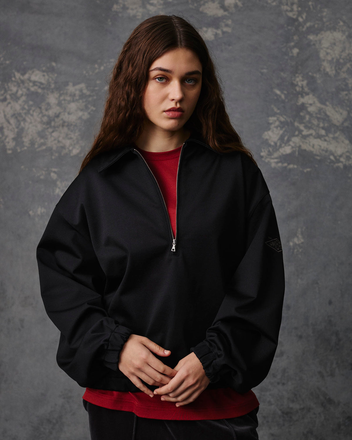 Plated Jersey Harf-zip